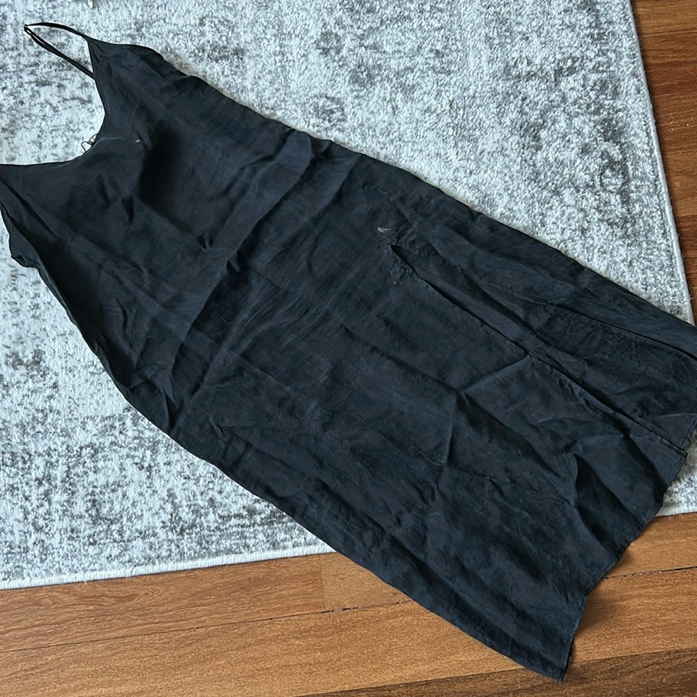 Zara silk sling slit dress